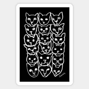 Cats Stacked (white version) Magnet